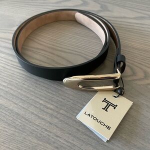 BRAND NEW! Latouche Black belt with gold buckle